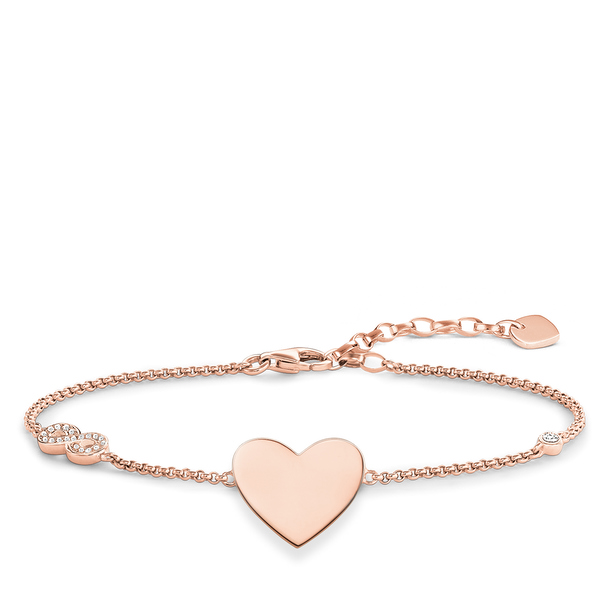 Thomas Sabo Bracelet Heart With Infinity 925 Sterling Silver; 18k Rose Gold Plating