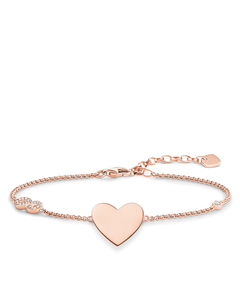 Bracelet Heart With Infinity 925 Sterling Silver; 18k Rose Gold Plating