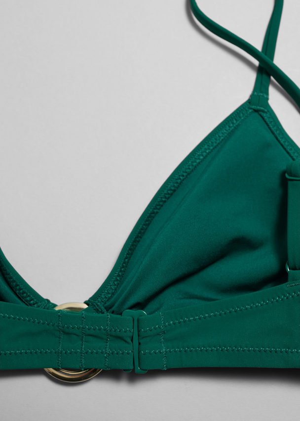 & Other Stories Ring-detailed Bikini Top Green