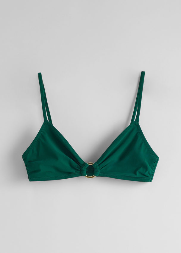 & Other Stories Ring-detailed Bikini Top Green