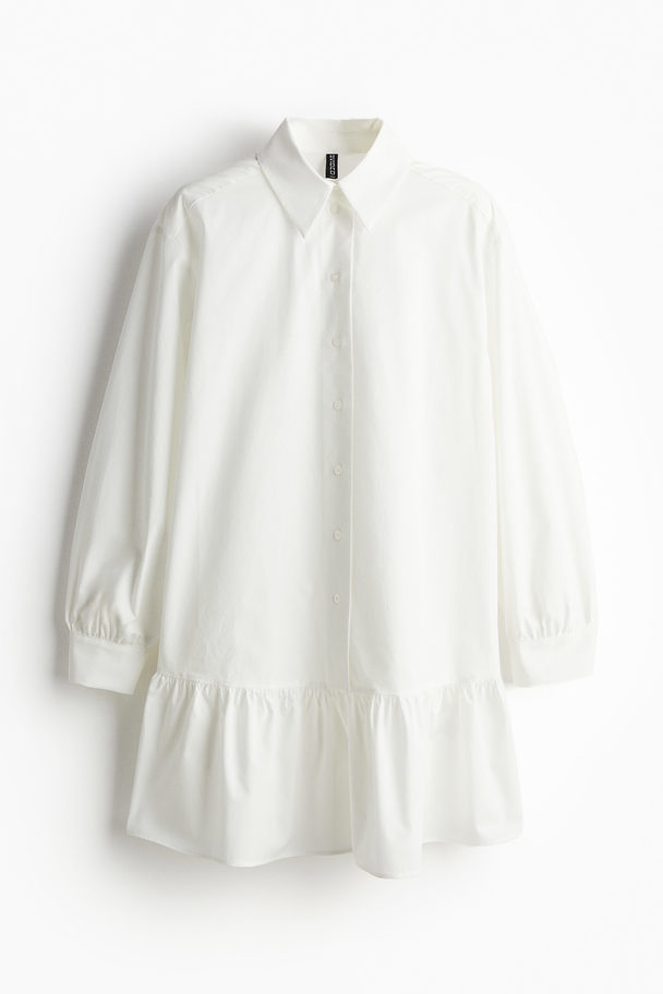 H&M Poplin Shirt Dress Cream