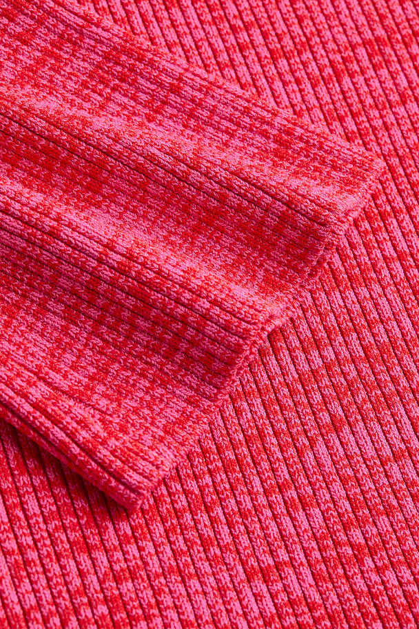 H&M Rib-knit Top Cerise Marl