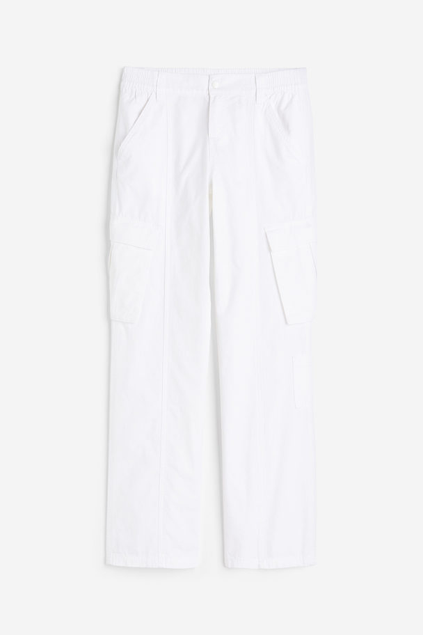 H&M Canvas Cargo Trousers White