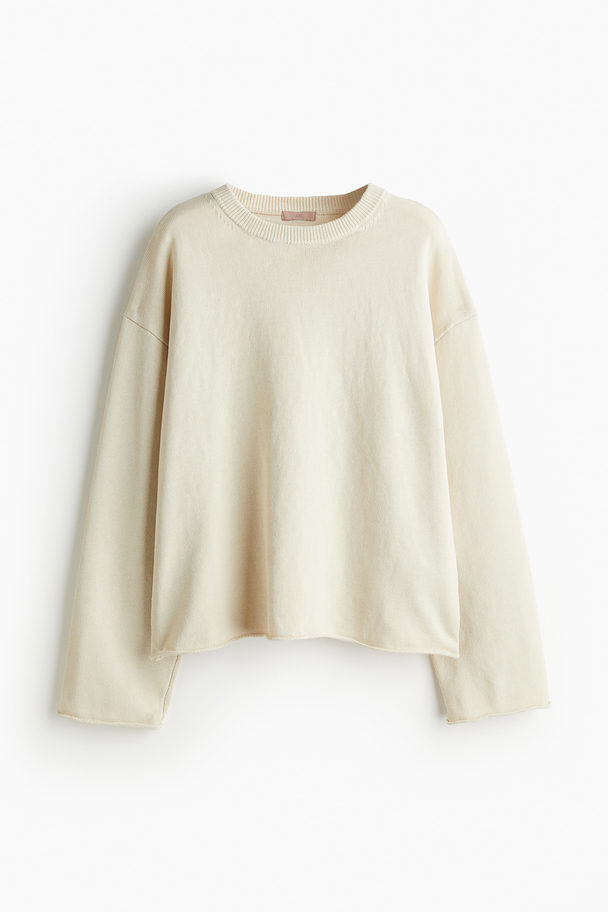 H&M Roll-edge Jumper Light Beige