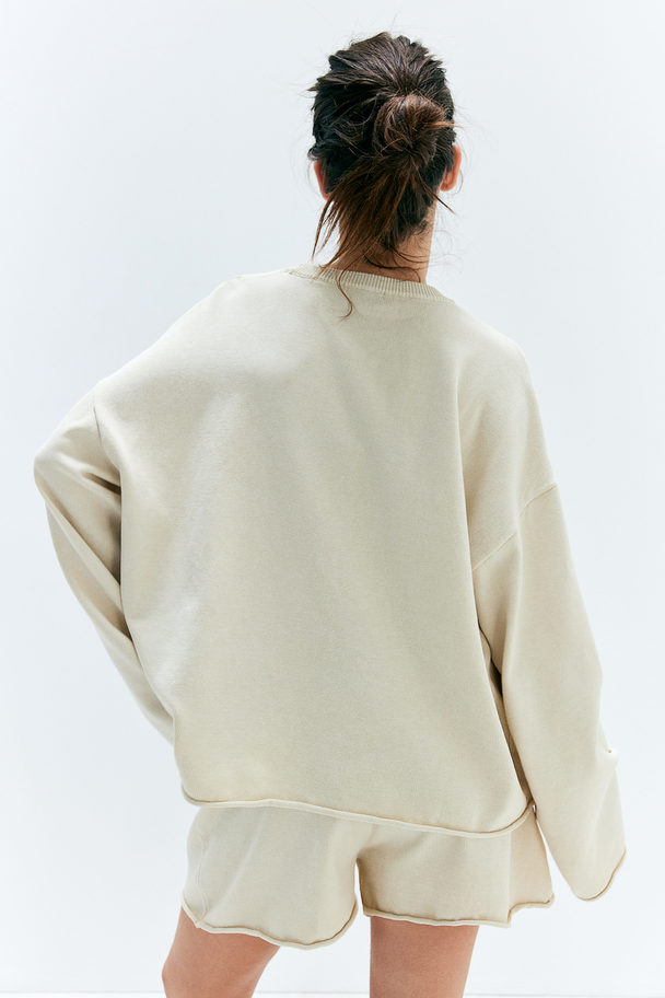 H&M Roll-edge Jumper Light Beige