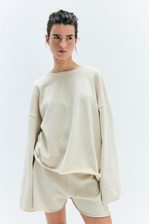 H&M Roll-edge Jumper Light Beige