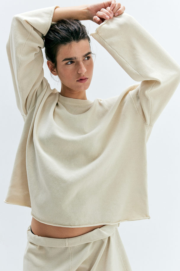 H&M Roll-edge Jumper Light Beige