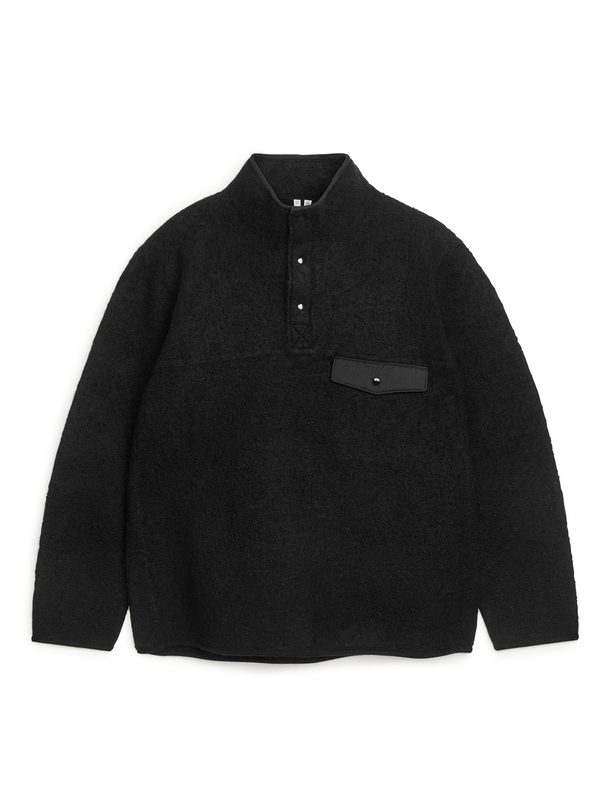 ARKET Pullover aus gekochter Wolle Schwarz