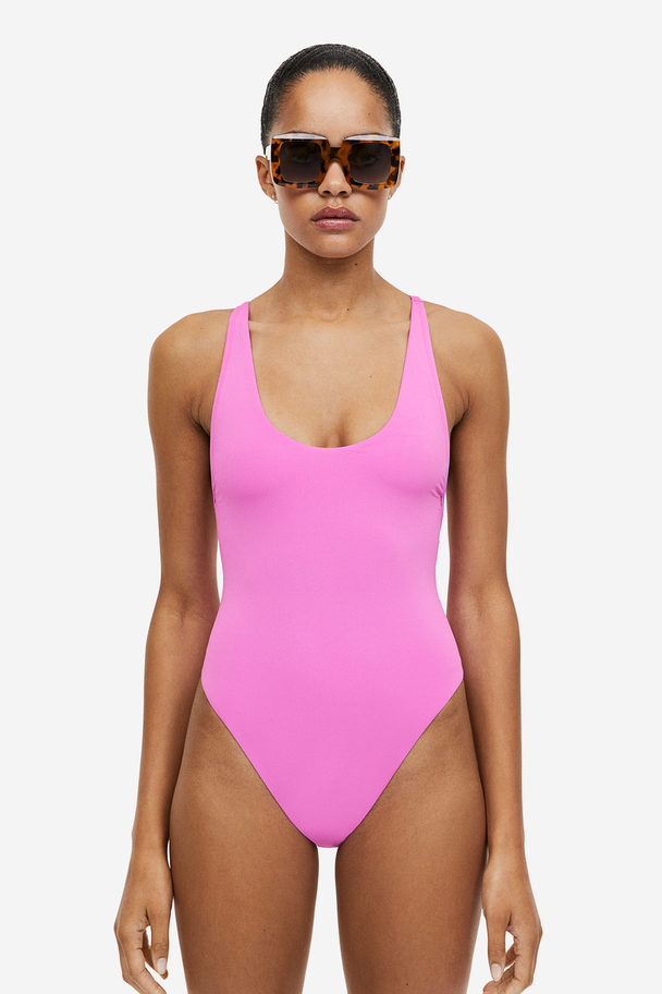 Speedo Strappy Back Swimsuit Neon Violet