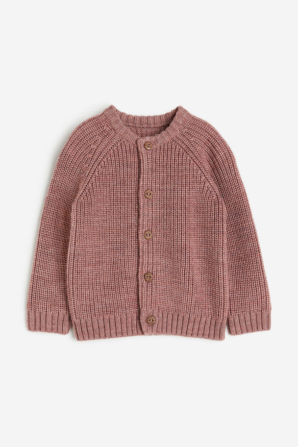 H&M Knitted Wool Cardigan Old Rose