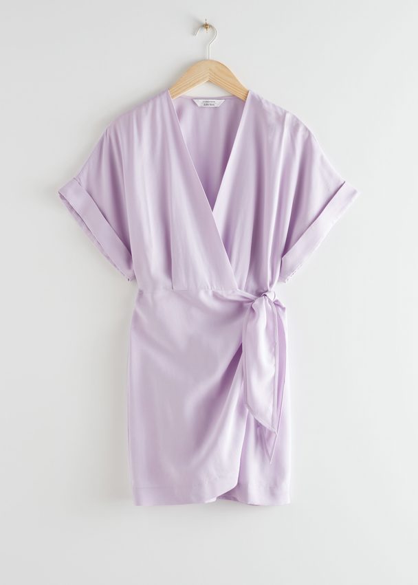& Other Stories Relaxed Wrap Mini Dress Lilac