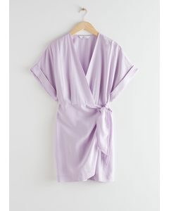 Relaxed Wrap Mini Dress Lilac