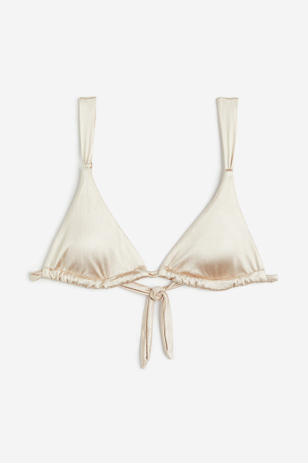 H&M Wattiertes Triangel-Bikinitop Hellbeige