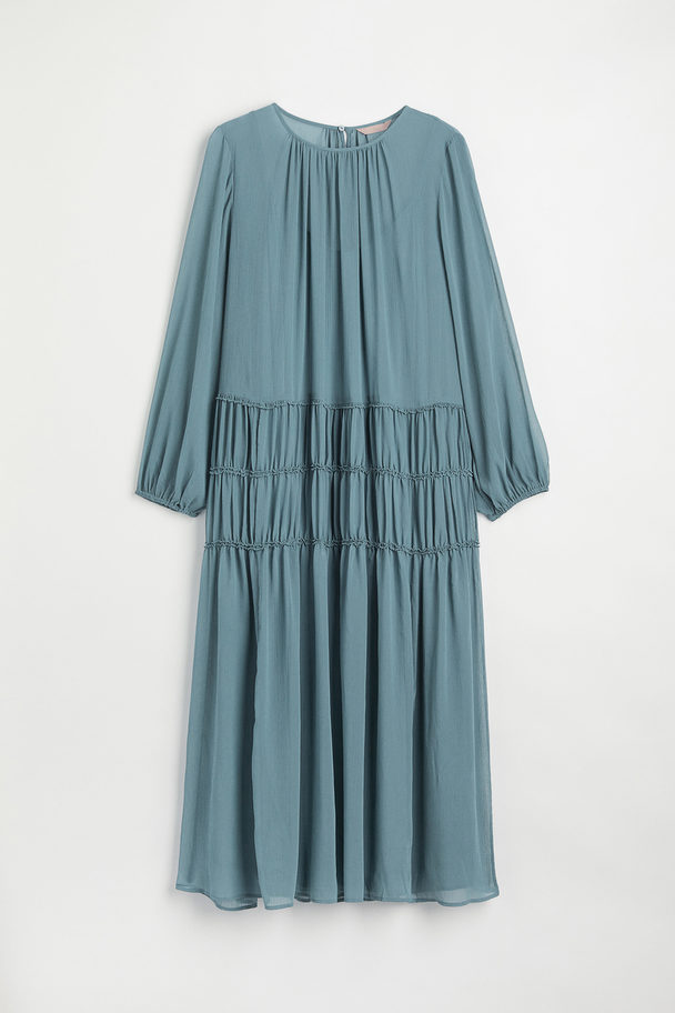 H&M H&m+ Chiffon Dress Turquoise