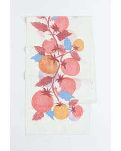 Patterned Table Runner White/tomatoes