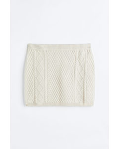 H&m+ Cable-knit Skirt White