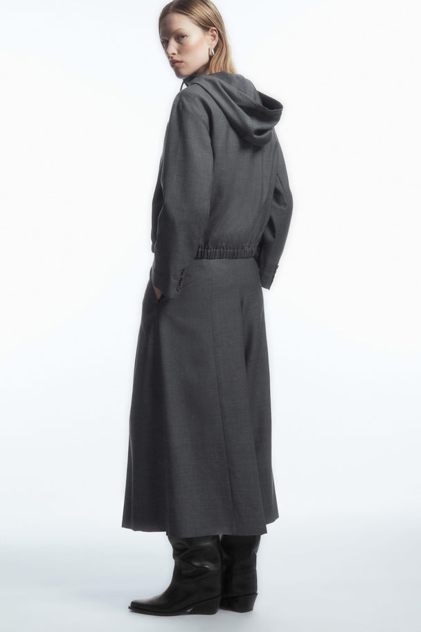 COS Tailored Wool Hooded Jacket Dark Grey