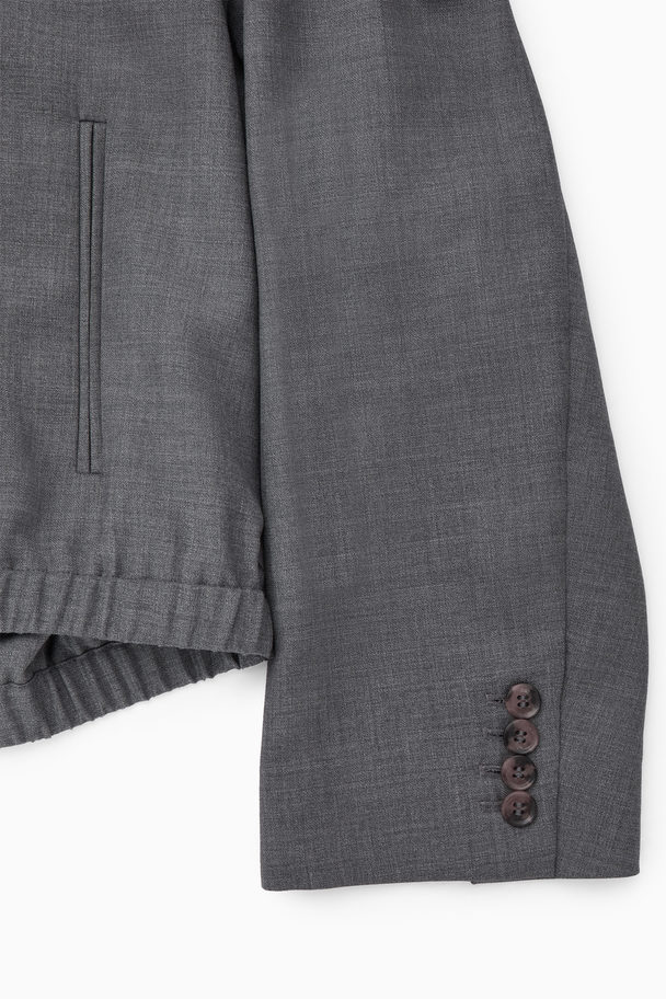 COS Tailored Wool Hooded Jacket Dark Grey