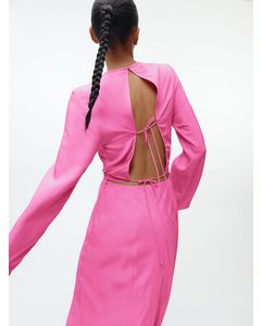 Open Back Maxi Dress Pink