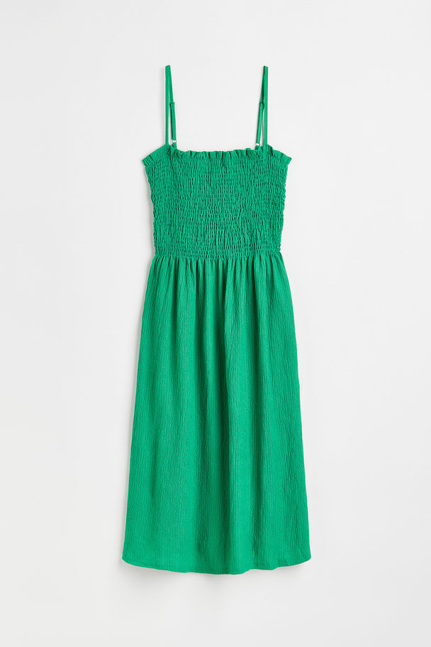 H&M H&M+ Kleid mit Smokdetail Grün