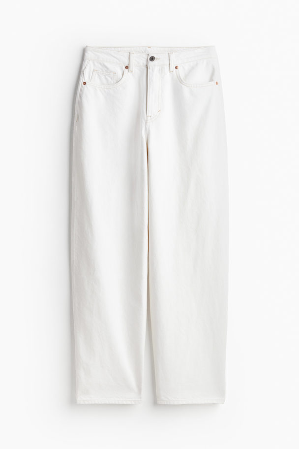 H&M Baggy High Jeans Weiß