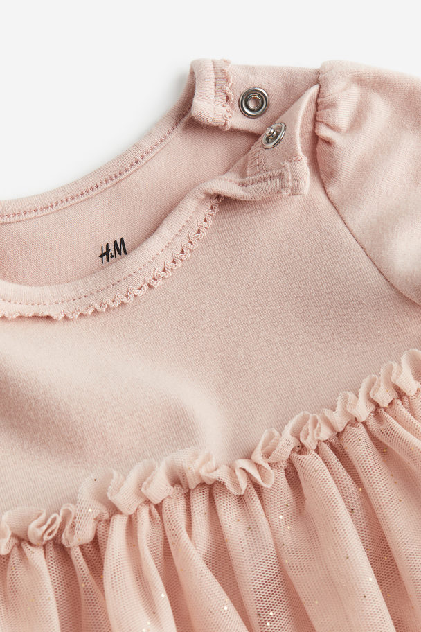 H&M Tulle-skirt Dress Powder Pink