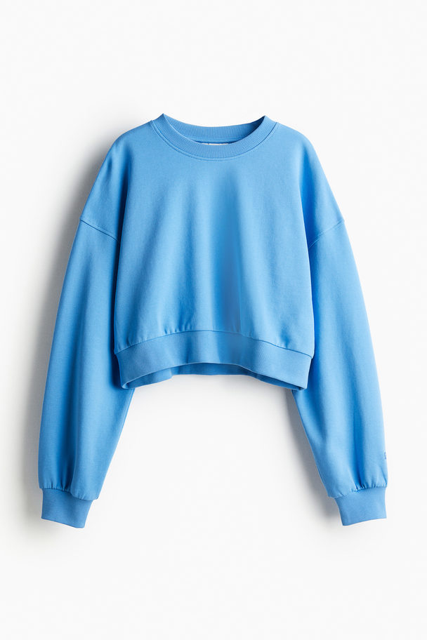 H&M Cropped Sweatshirt Blau