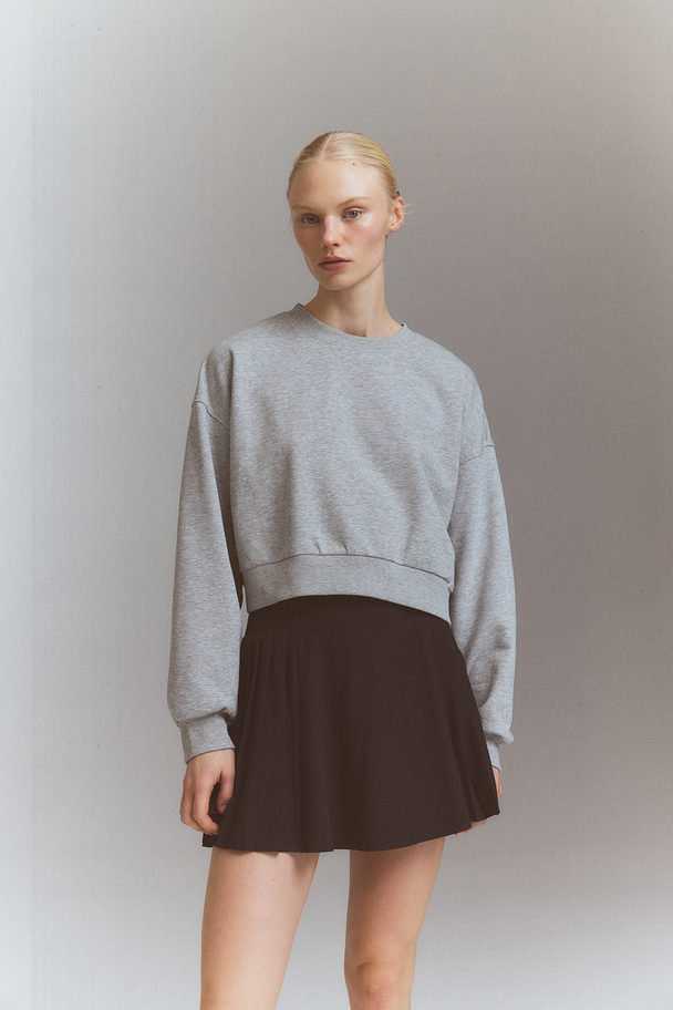 H&M Cropped Sweater Lichtgrijs Gemêleerd