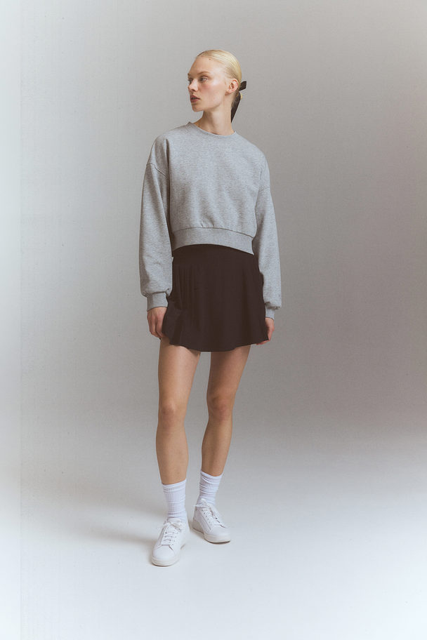 H&M Cropped Sweater Lichtgrijs Gemêleerd
