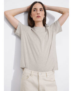 T-Shirt mit Rundhalsausschnitt Beige