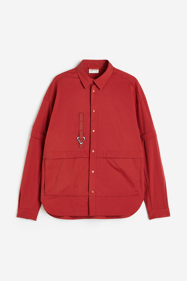 H&M Waterafstotend Overhemd Met Afritsbare Mouwen Rood