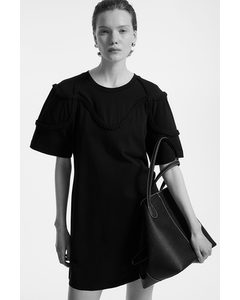 Braid-trim T-shirt Dress Black