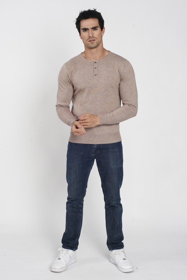 William de Faye Buttoned Round Neck Sweater