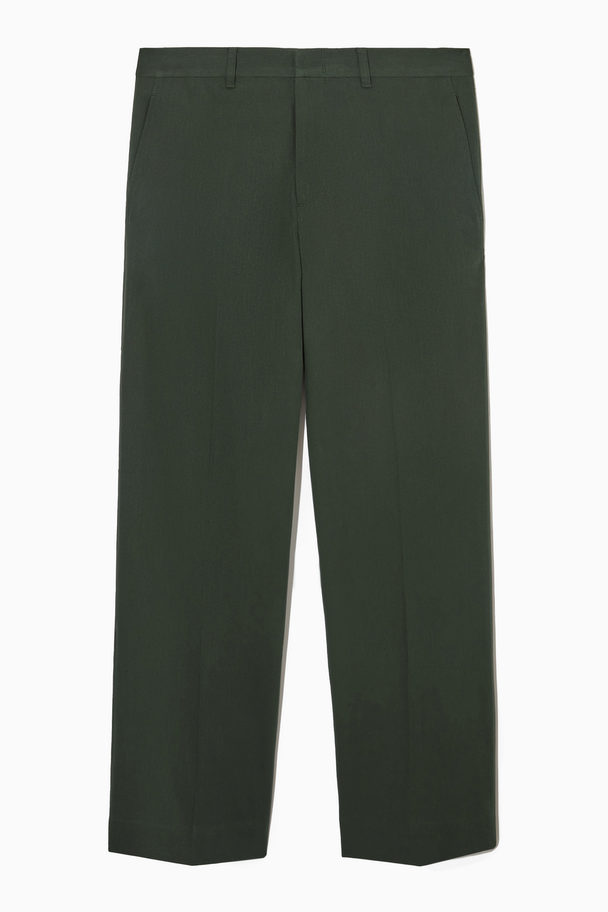 COS Straight-leg Twill Trousers Dark Green