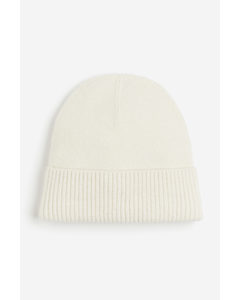 Rib-knit Hat Cream