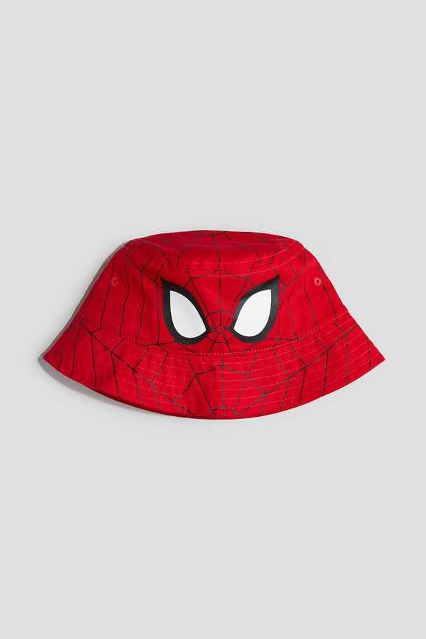 H&M Printed Bucket Hat Red/spider-man