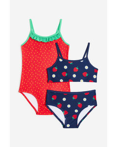 Patterned Swim Set Red/patterned