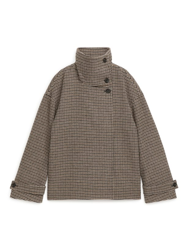 ARKET Chequered Wool-blend Jacket Beige