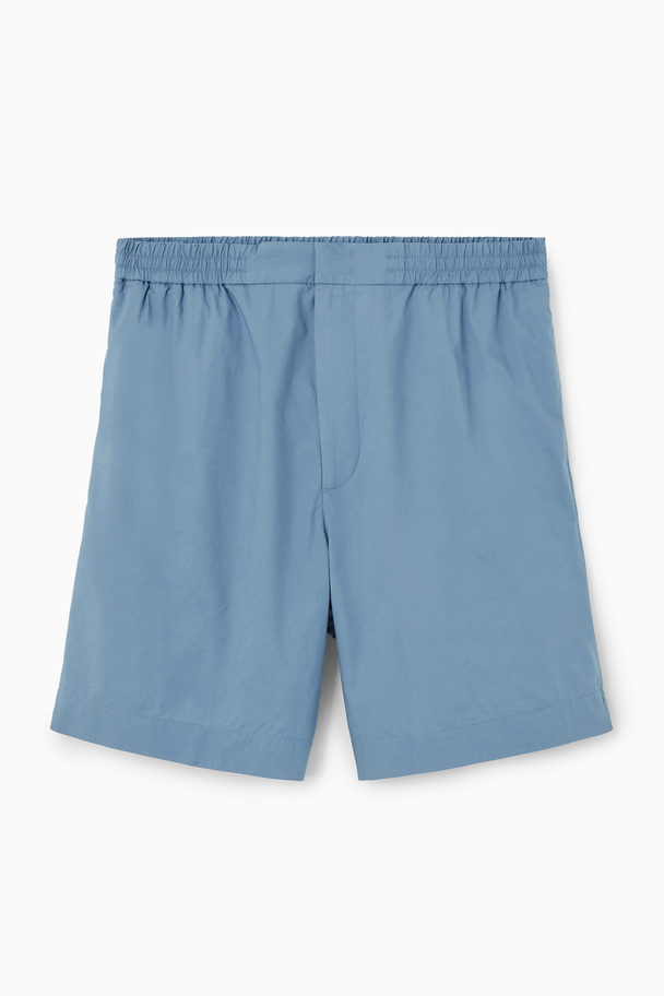 COS Elasticated Cotton Shorts Blue