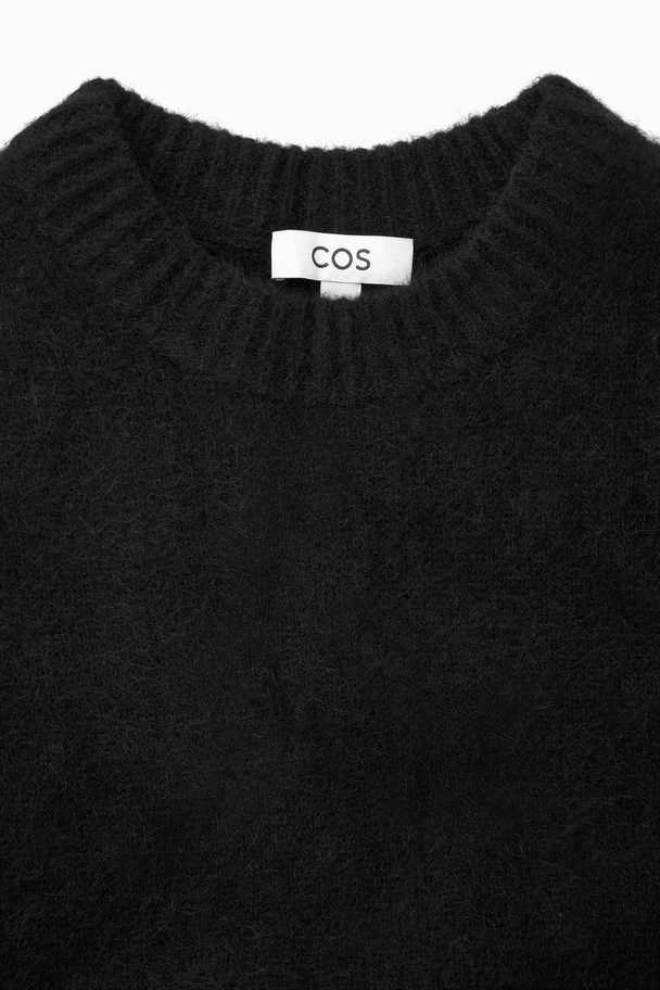 COS Oversized Knitted Alpaca-blend Dress Black