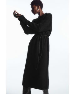 Oversized Knitted Alpaca-blend Dress Black