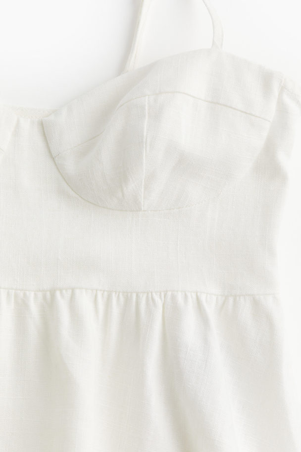 H&M Bustier-topp I Linblanding Cream