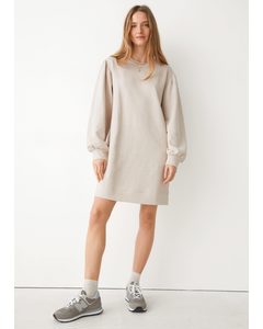 Relaxed Sweatshirt Mini Dress Cream