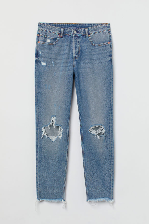 H&M Boyfriend Low Regular Jeans Lys Denimblå