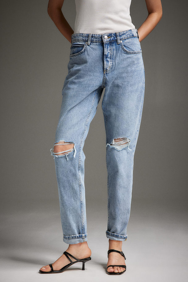H&M 90s Boyfriend Fit Low Jeans Light Denim Blue