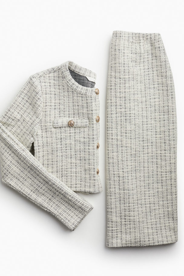 H&M Mama 2-delt Sett Med Topp Og Skjørt Cream/rutet