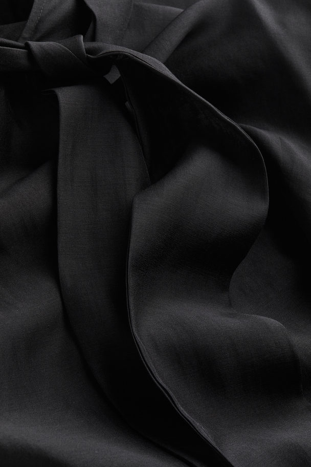 H&M Bluse mit Bindebändern Schwarz