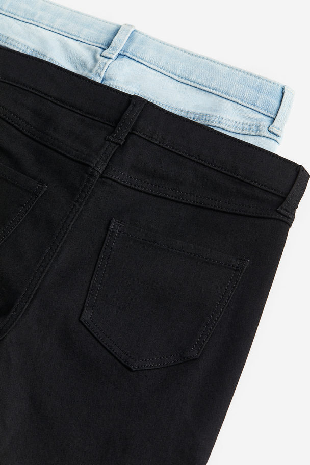 H&M Set Van 2 Skinny Fit Jeans Zwart/licht Denimblauw