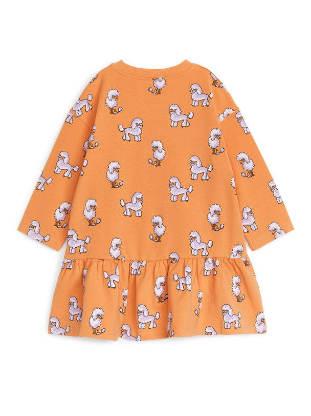 ARKET Jersey-kjole Med Flæser Orange