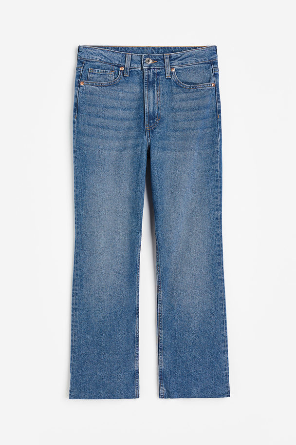 H&M Flared High Cropped Jeans Denimblau